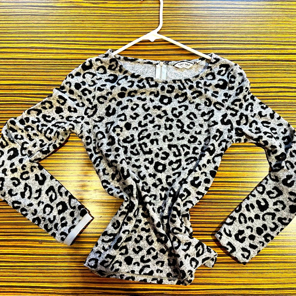 Naf Naf leopard long sleeve top